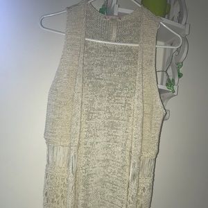 Cream Crochet Boho Vest